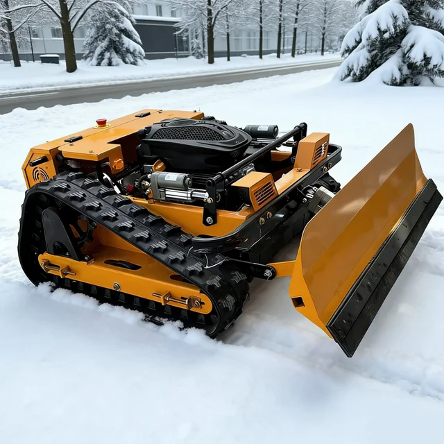 Customized Remote-controlled Lawn Mower Robot, High HP 225CC, Zero-turn, Self-propelled Lawn Mower with Snow Shovel 1