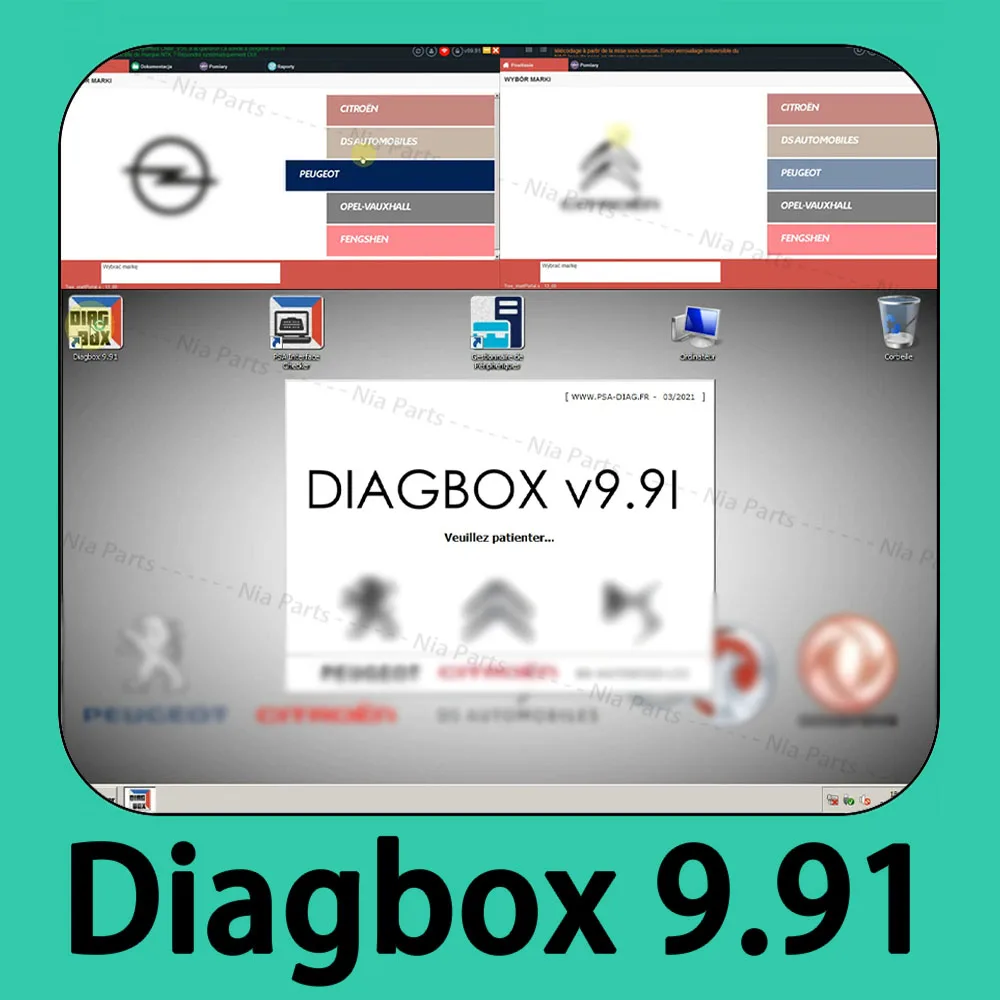 

Diagnostic software Diagbox V9.91 VM for PP2000 Repair tools diagbox 9.91 Maintenance Tools tuning cars trucks new vci obd2 2024