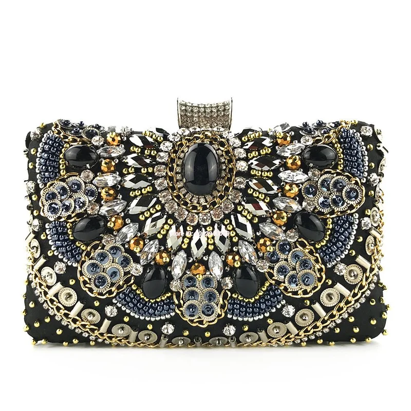 

Womens Bridal Clutch Purse Evening Handbag Sparkly Rhinestone Crystal Beaded Clutch Bag for Wedding Party Prom