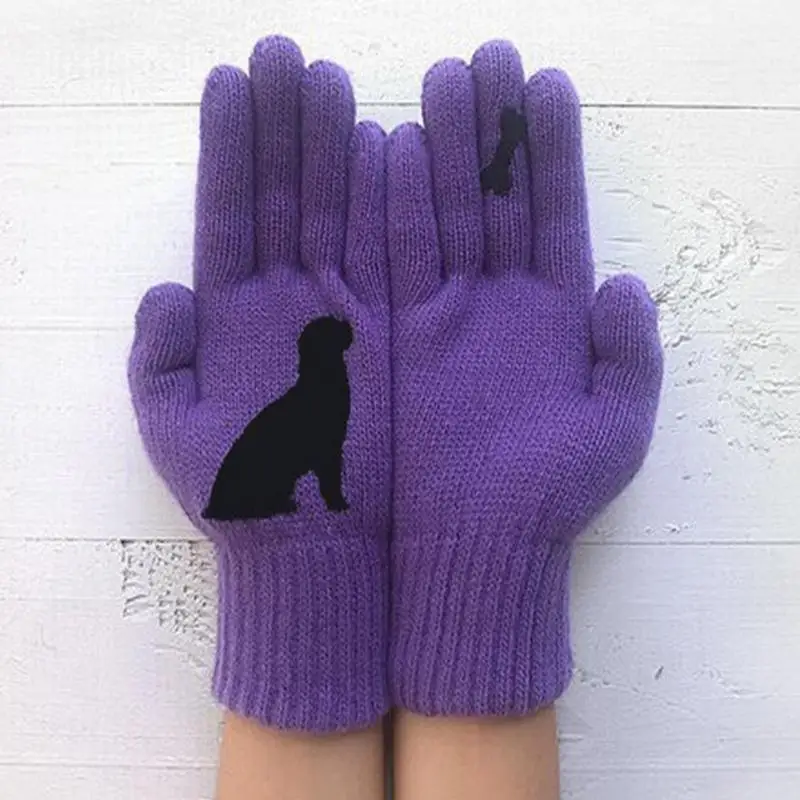 Guantes de invierno para mujer, manoplas de dedos cálidos de punto para mujer, manoplas elásticas suaves de moda, guantes de dedo completo para calentadores de manos