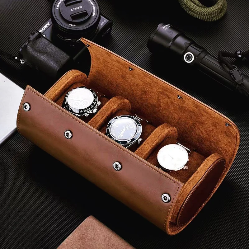 High-grade Watch Box Portable Men And Women Home Watch Storage Bag Travel Anti-fall Collection Watch Storage Box Leather