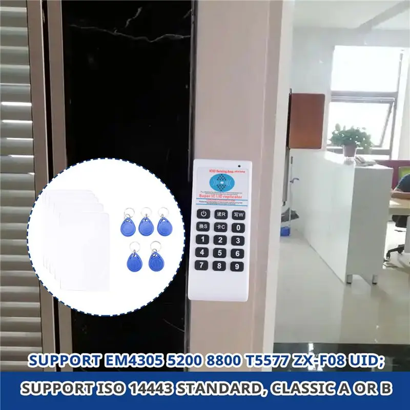 Handheld Frequency 125Khz-13.56MHZ Copier Duplicator Cloner RFID IC Card Reader & Writer-AEF7