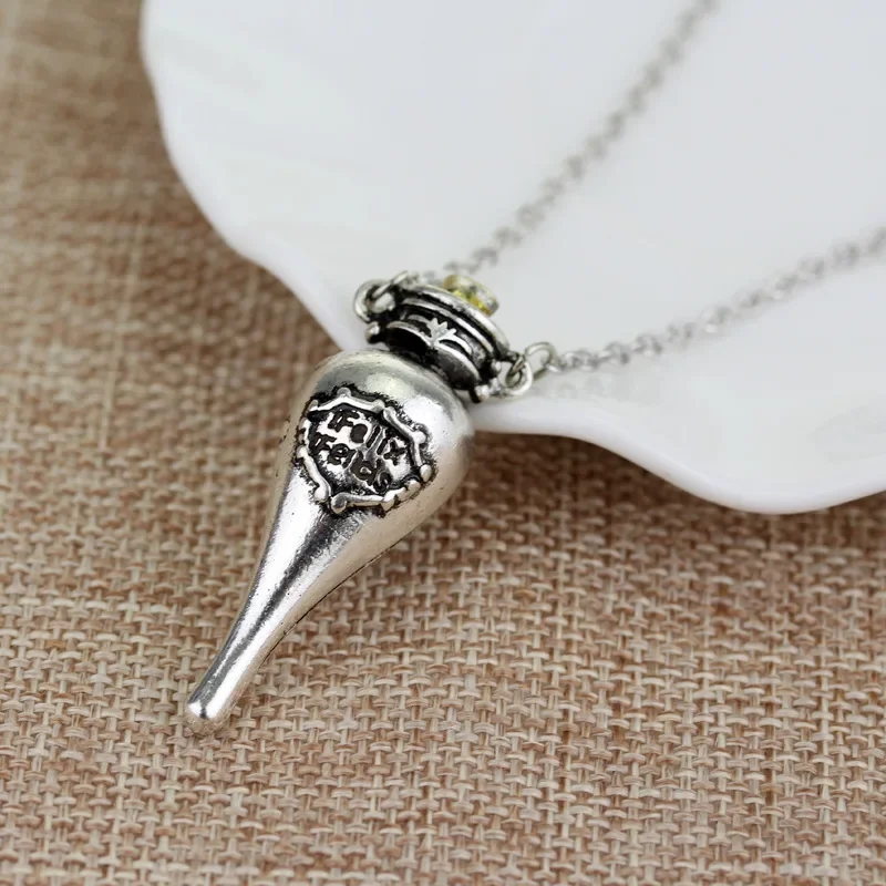 Harries Necklace Felix Felicis Pendant Magic Lucky Poison Bottle Alloy Jewelry Vintage Movie Book Witch Wizard Accessories Gifts