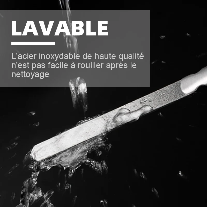 ตะไบเล็บสแตนเลสสองด้าน 1 ชิ้น อุปกรณ์ตกแต่งเล็บ ขัดเงา สำหรับทำเล็บมือ ใช้ในร้านเสริมสวย ที่บ้าน และการเดินทาง