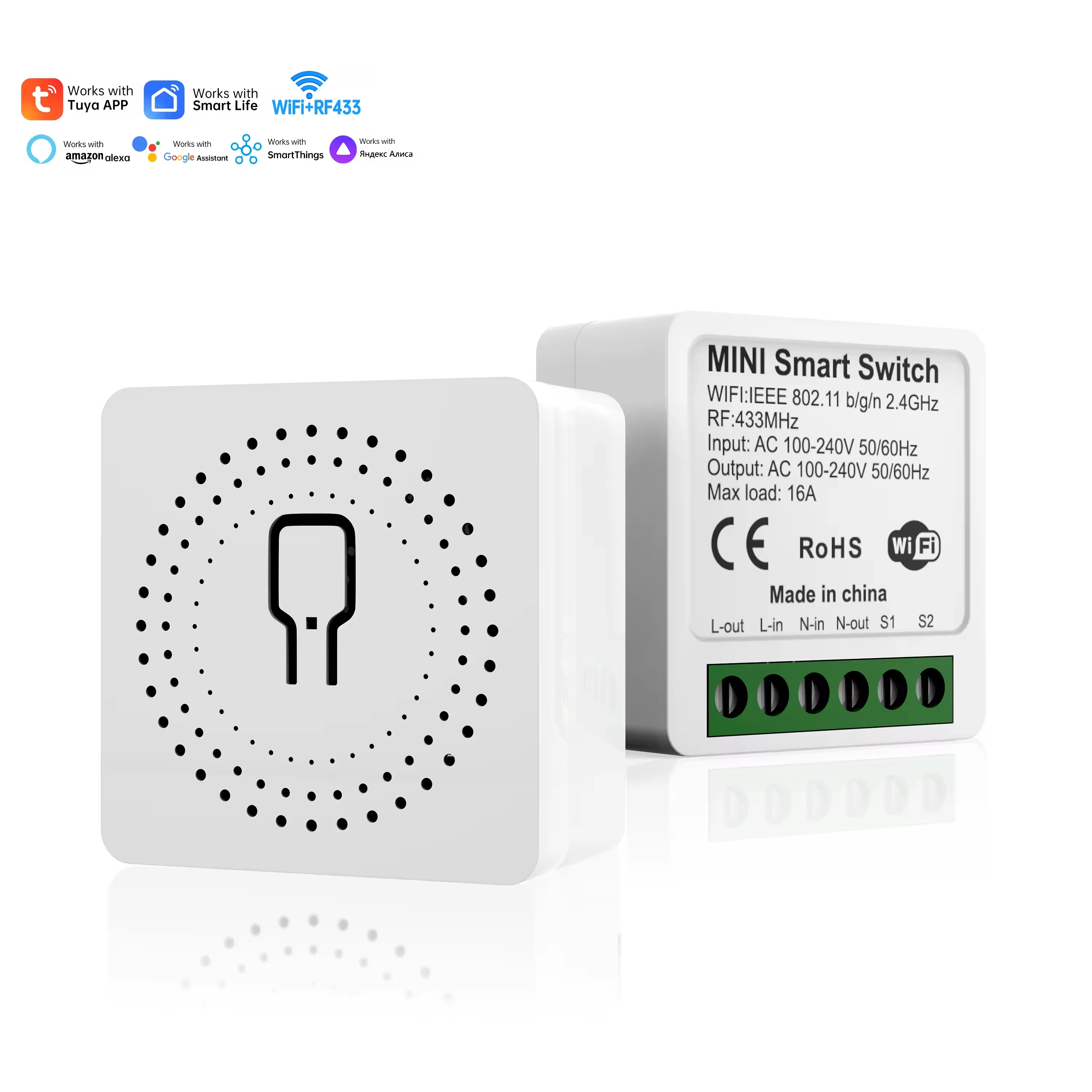 

The 16A dual-mode intelligent wireless RF433 wall switch does not require a hub for remote control and is bidirectional compatib