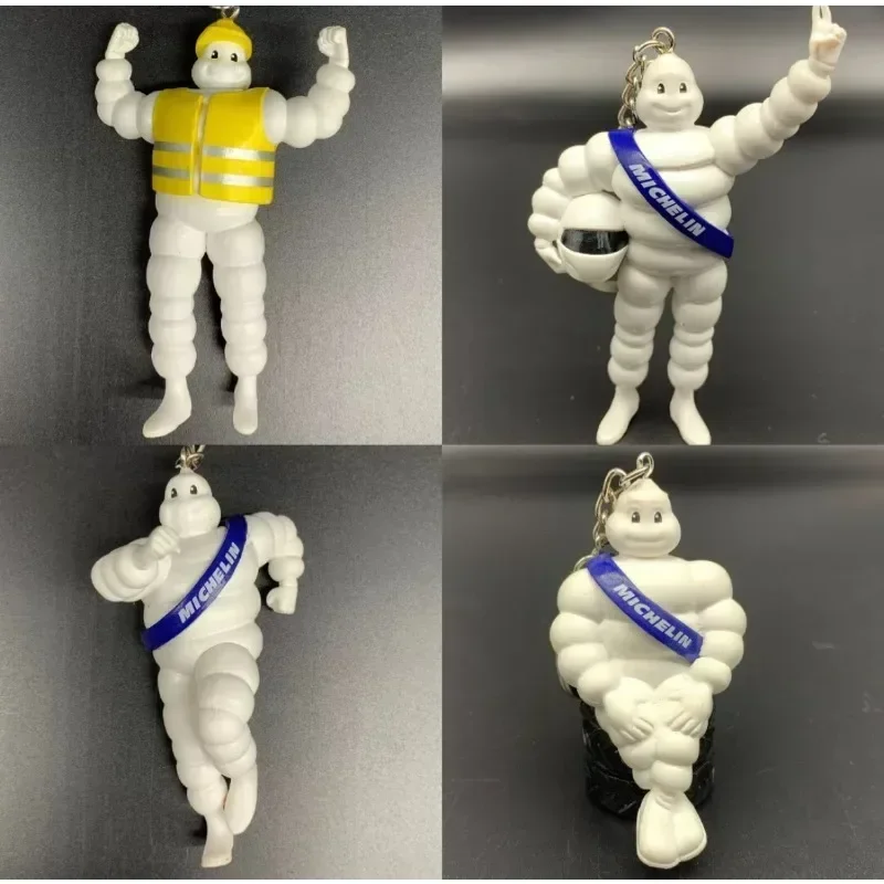 Michelins Bibendums dibujos animados Anime lindo blanco graso figura de acción estatua modelo colgante juguete recoger decoración regalos para niños