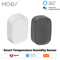 MOES Tuya Zigbee Smart Temperature Humidity Sensor Battery Powered Indoor Hygrometer APP Monitoring Works With Alexa Google Home