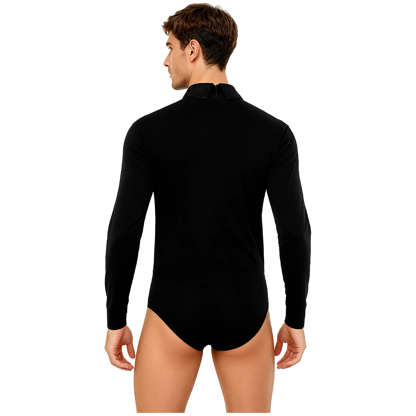 الرجال طويلة الأكمام حجر الراين سستة اللاتينية الرقص ارتداءها الشكل التزلج التانغو قاعة الرقص تشا تشا رومبا الفلامنكو يوتار مع ربطة العنق #2