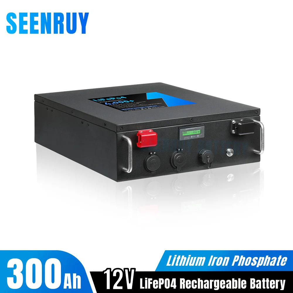 12V 300Ah Lifepo4 Battery Pack Lithium Iron Phosphate Deep Cycle Built-in BMS for Home Energy Storage RV Solar Energy