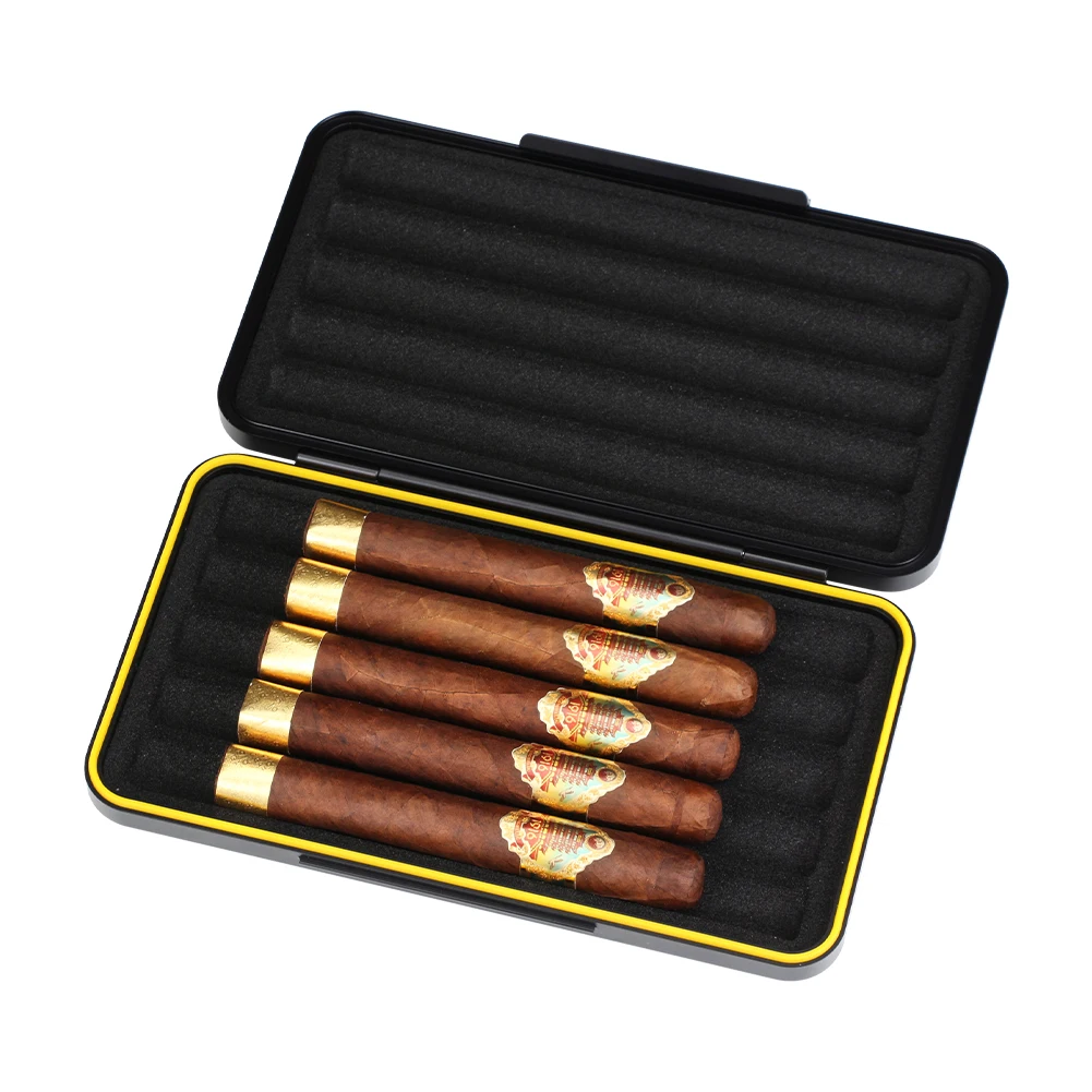 LUBINSKI Travel Cigar Case Tobacco Metal Pocket Smoking Accessories Gadgets For Men Pack Box Puro Humidor Charuto Case