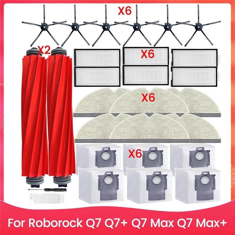 

SEWS-Replacement Parts For Roborock Q7 Q7+ Q7 Max Q7 Max+ Robot Vacuum Cleaner Main Side Brush Hepa Filter Dust Bags