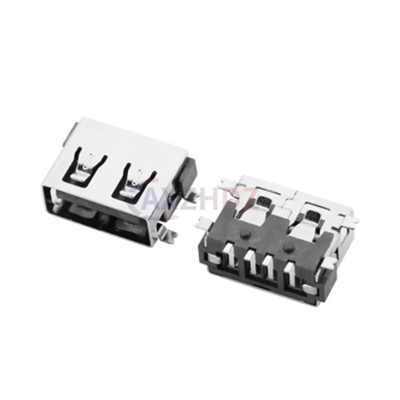 20PCS AF 90 Degree Side Plug Horizontal Vertical 180 Degree Curling Short Body 10.0mm Flat Mouth Edges USB Socket Interface USB