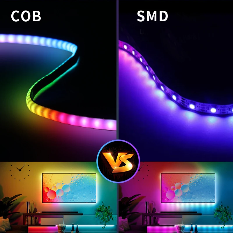 12V 5V WS2812B COB LED Strip Light For Carft DIY Decor Gamer 160LED/m Addressable 5mm SPI RGB Pixel Dream Color LED Tape RGB-IC