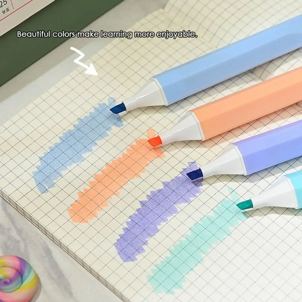 4PCS/Set High Quality Color Highlighter Graffiti Eye Protection Color Marker Pen Stationery Hand Account Pen Students