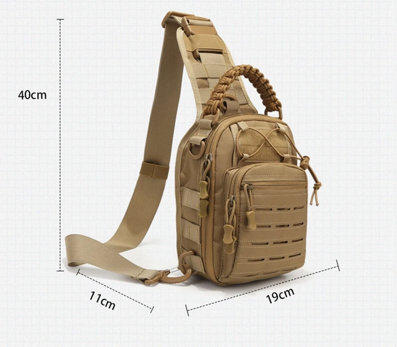 Tactical EDC Shoulder Bag Chest Pack Single Shoulder Messenger Molle Military Sport Backpack Hiking Daypack Men Women