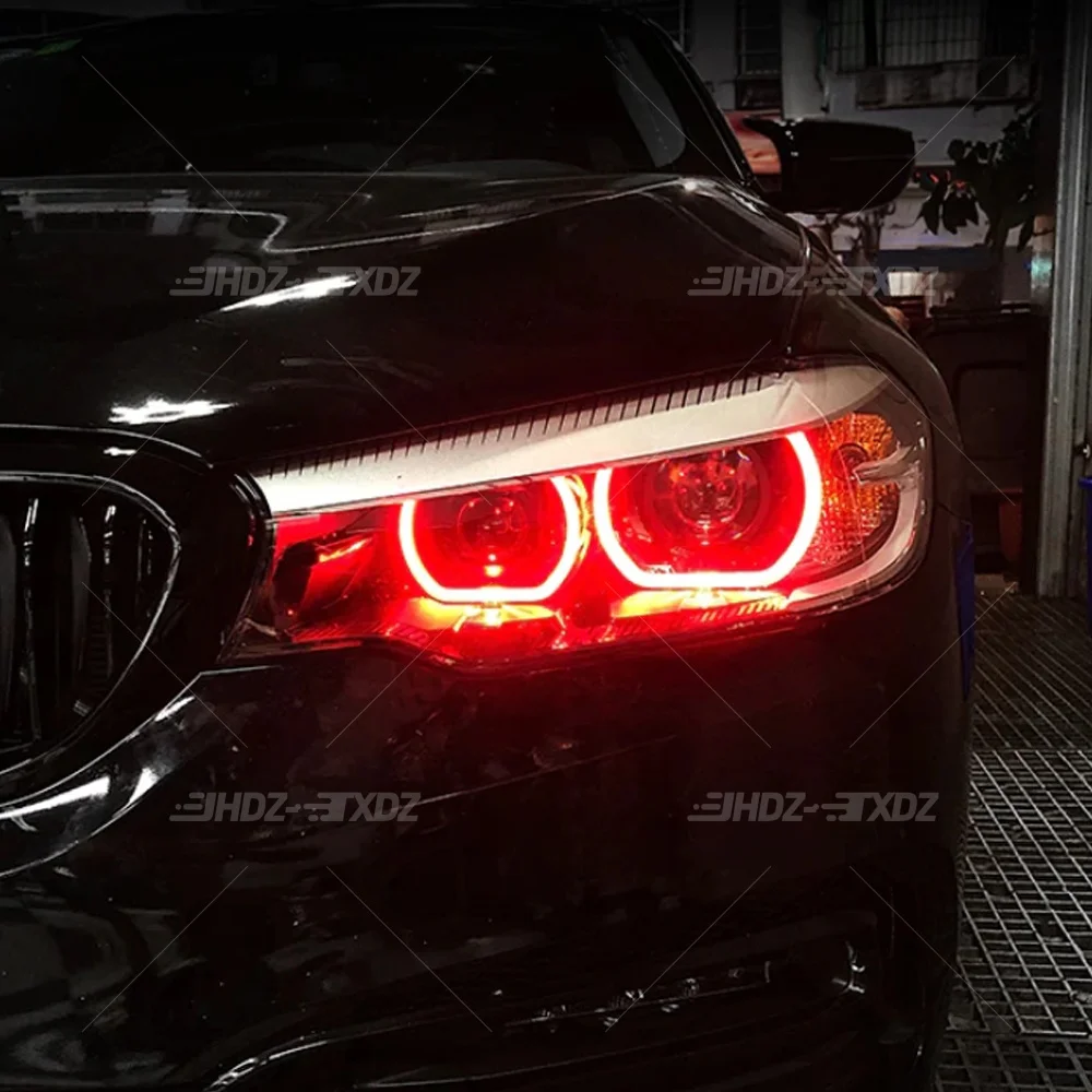 لسيارات BMW 5 Series G30 G31 F90 M5 G32GT 2017-2020 LED المصباح النهار الجري الخفيف غير RGB عيون الملاك DRL وحدة 63117214934 #6