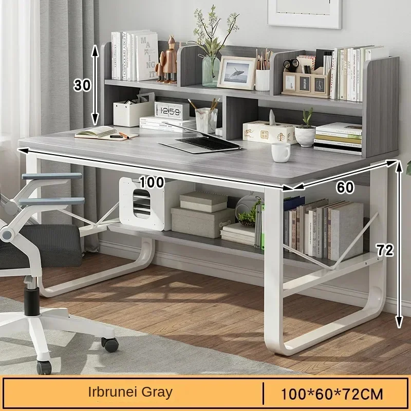 Simple Office Computer Desks Table With Storage  Bookshelf Writing DeskComputer 100/120/140cm