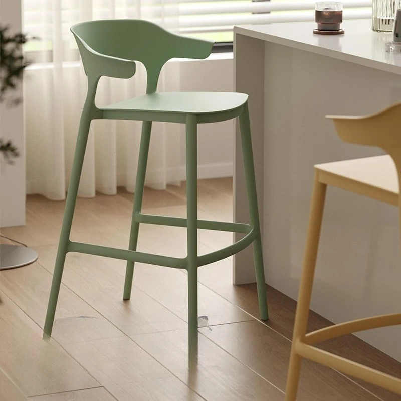 

75/65cm Plastic Backrest high Bar Chair Home dinner restaurant Island Table Stackable Stool kid children eatting high chair