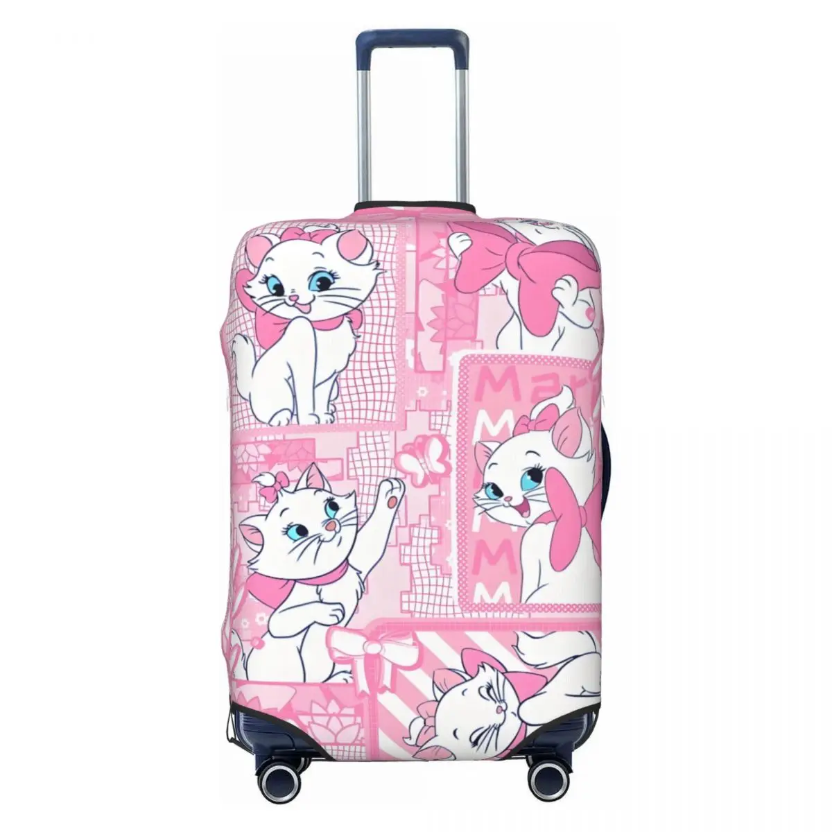 

Custom Cute Adorable Marie Cat Luggage Cover Protector Elastic Movie Pink Travel Suitcase Covers