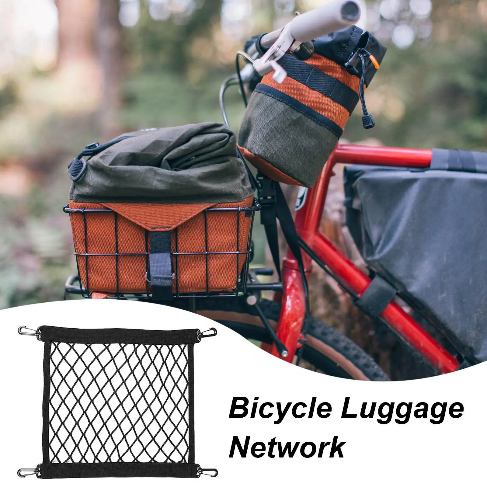 30X35cm Motorcycle Luggage Net Thicken Adjustable Cargo Net For E Bike Helmet Camping Bunge Straps Non Slip Hooks Quick Release view 3
