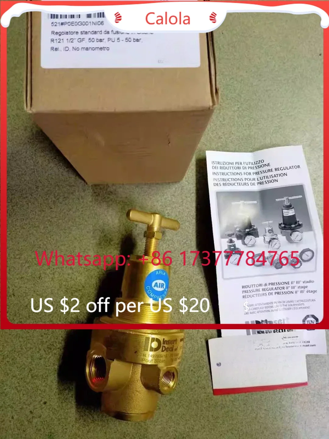 High Precision ID Insert Deal Brass Pressure Regulator R114F1 R114G1 R121F1 R121L1