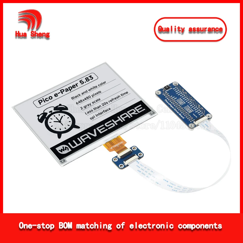 5.83-Inch E-Paper Display Pico Expansion Board with 648×480 Resolution and Spi Communication