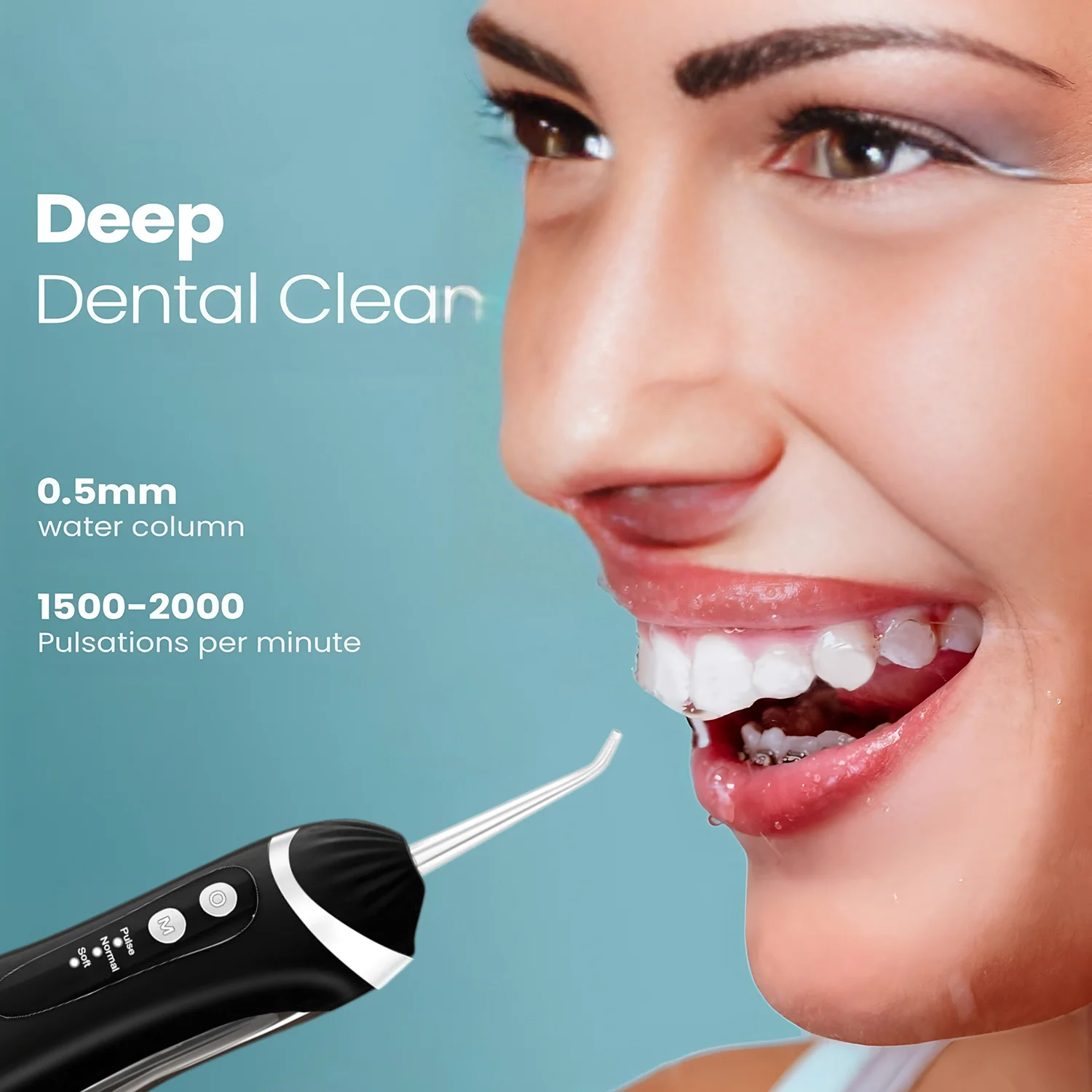 Portable Oral Irrigator Water Flosser 3 Modes Water Floss USB Rechargeable 4 Nozzles Oral Water Jet 200ml Water Tank Waterproof