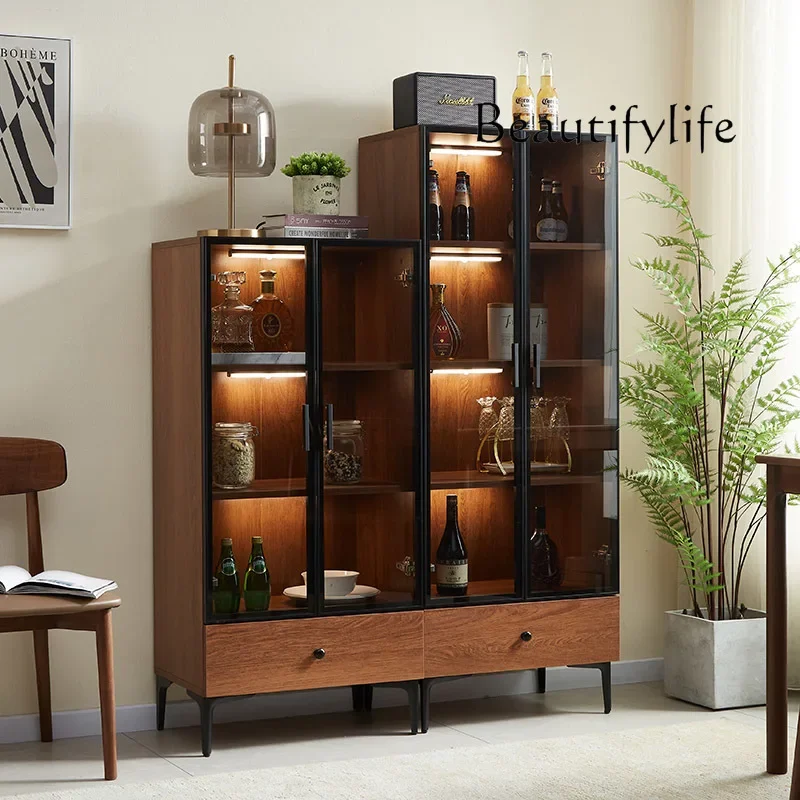 

Solid wood wine cabinet display living room against the wall household small modern simple floor designer fashion