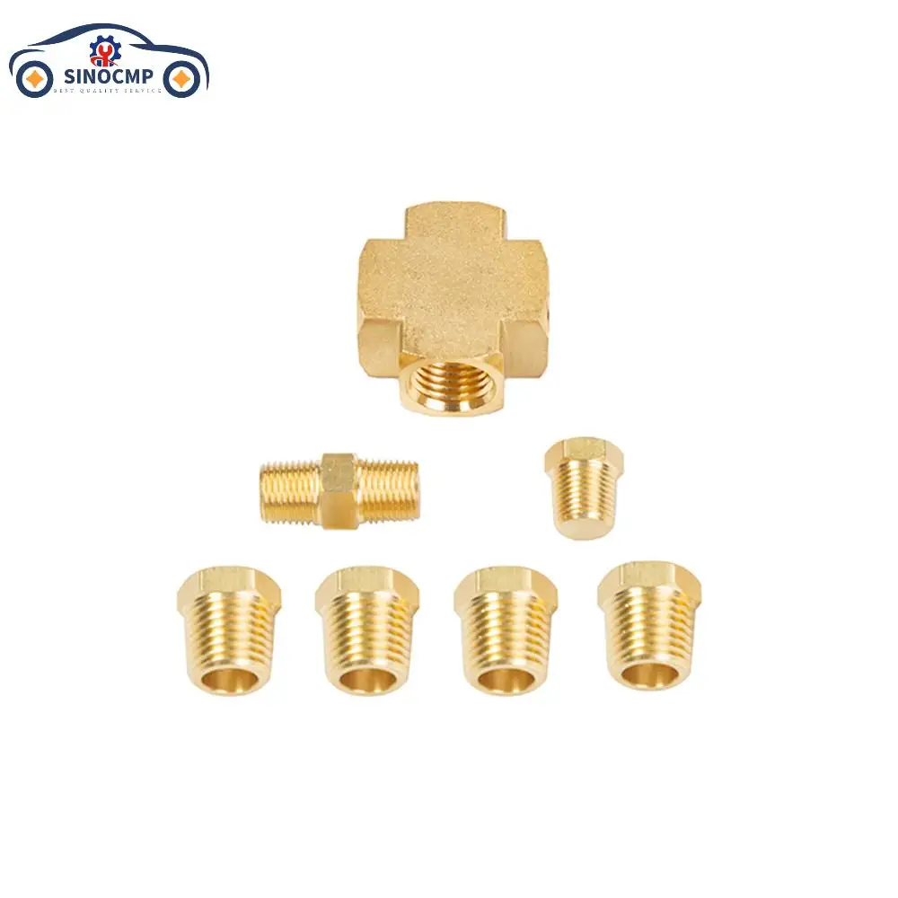 

SINOCMP 1Set Car Adapter Distributor For Oil Pressure Distributor Sender Oil Temperature Sensor 1/8 Inch-27 NPT 1/4 Inch-18 NPT