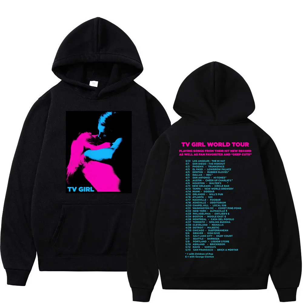 

Singer Tv Girl World Tour Print Hoodie Men's Women's Hip Hop Vintage Hooded Sweatshirts Street Fashion Rock Oversized Pullovers