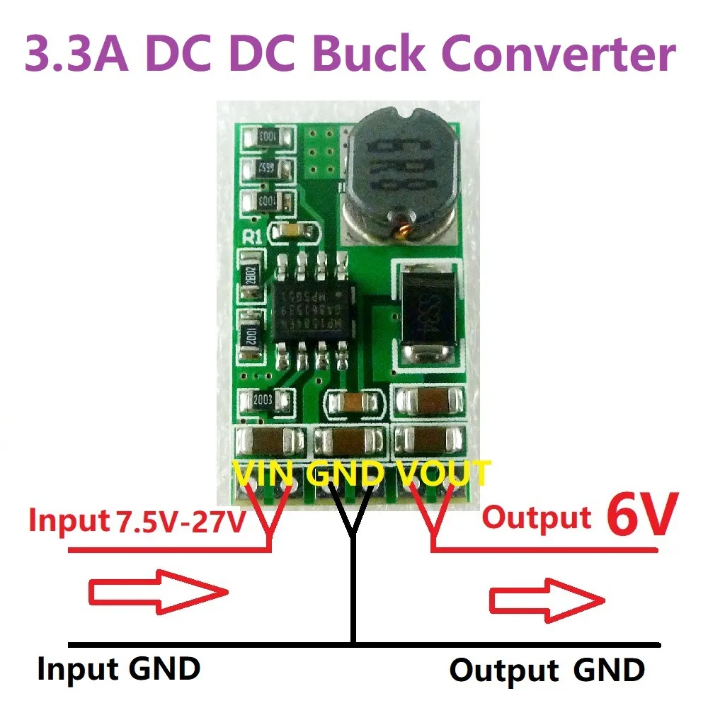 4.5V-27V to 3V 5V 6V 9V 12V Power Board 3.5A DC-DC Converter Module Buck Power Supply Board Step-Down Voltage Regulator Module