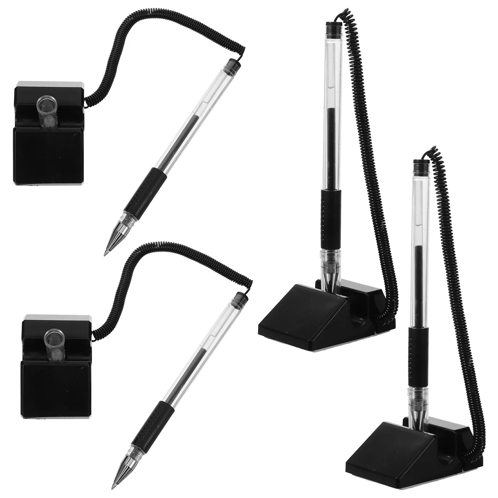 

4Pcs Smooth Grip Business Signature Pen with Stable Desk Stand Vertical Writing Pen for Office Lobby Tuition Unemployment