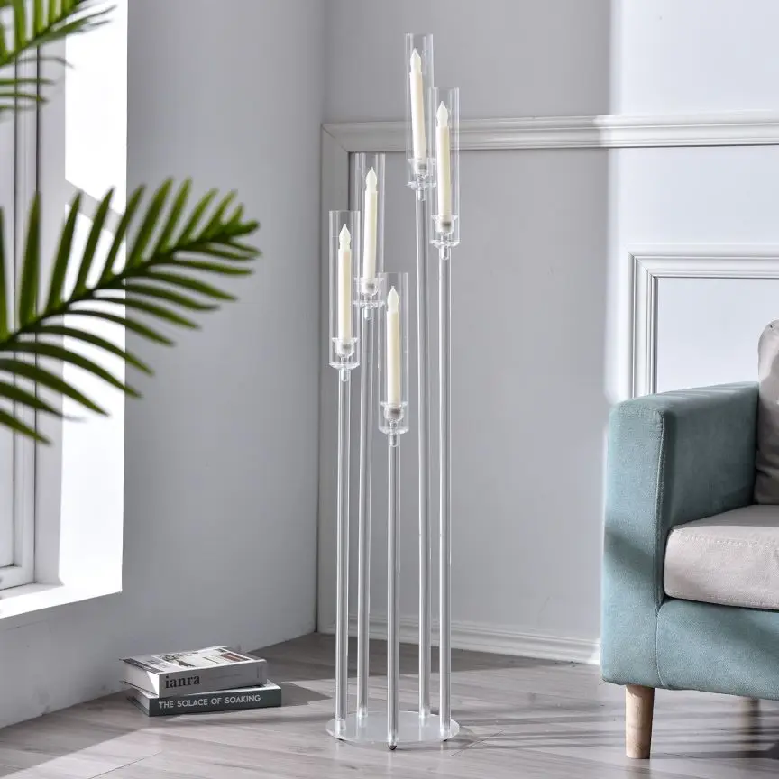 Elegant Acrylic 5 Arm Candelabra Candle Holders
