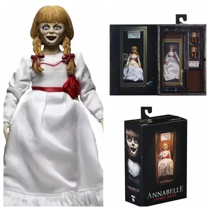 Neca The Conjuring Universe Annabelle Comes Home Horror Movie Series Annabelle Doll Real Clothes Movable Model Halloween Gifts