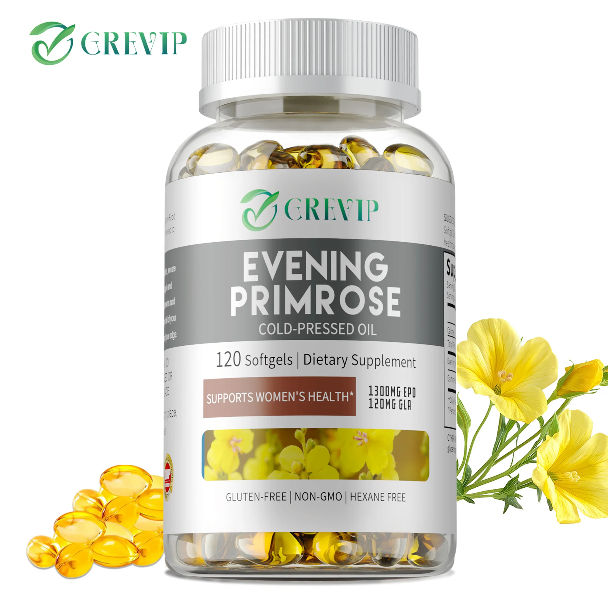 

Evening Primrose Oil Capsules - Promotes Skin and Cardiovascular Health, Brightening, Regulates Hormone Levels, Enhance Immunity