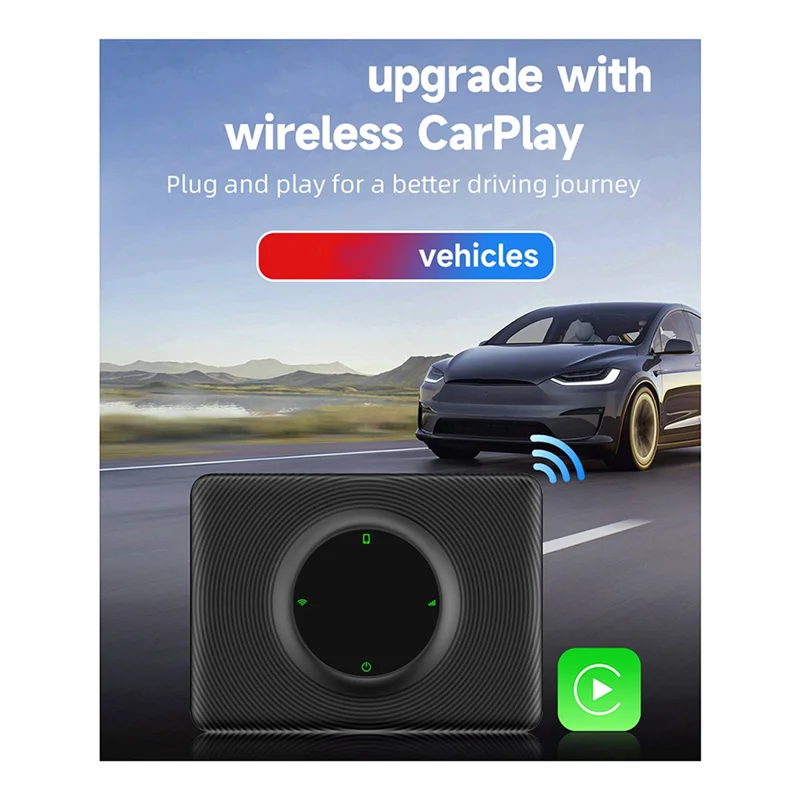 Mini Wireless CarPlay Adapter Wireless Android Auto Car Connect Box WiFi Bluetooth Adapter for Tesla Model 3/ X/Y/S