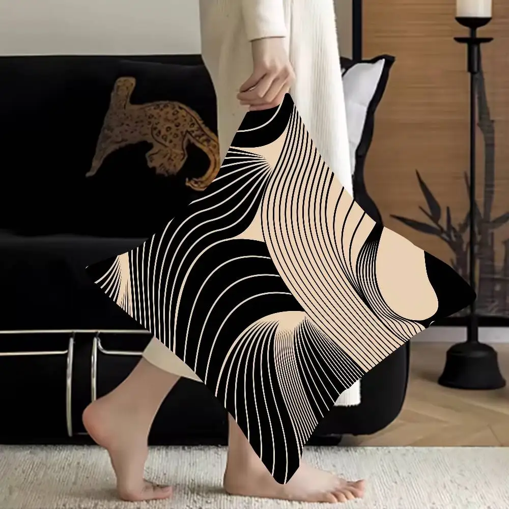 

Curvy Lines Art Stitch Lucky Dragon Pillow Cover Sofa Cushion Cover Home Room Decoration Children Gift