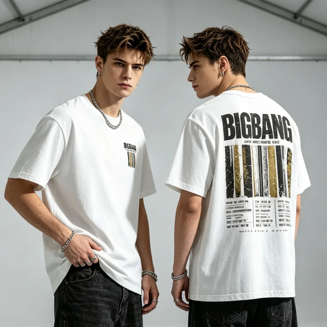 Bigbang 20. Jubiläums-Merch-T-Shirt 2025-2027 Welttournee Vorder- und Rückseitengrafikdruck Kpop Unisex Kurzarm-T-Shirt für Fans – Detail 3
