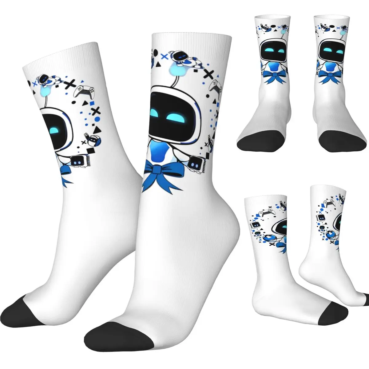 Winter Warm Crazy Design Unisex ASTRO BOT Games Socks Non-slip Basketball Socks