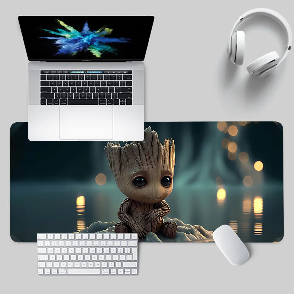 Baby Groots Mousepad HD-Druck Computer Gamer Locking Edge Rutschfestes Mauspad XXL90x40cm Tastatur PC Schreibtischunterlage