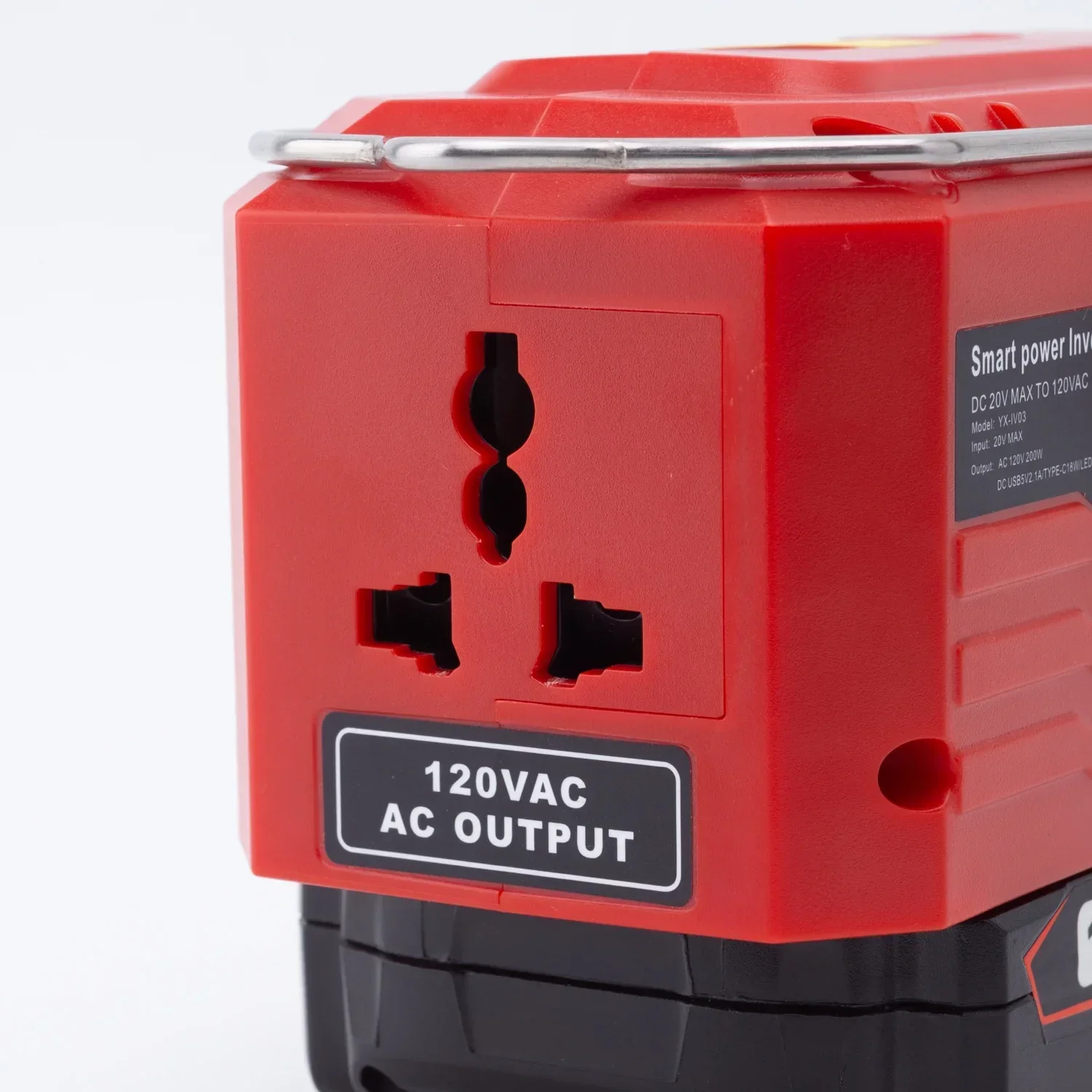 For Milwaukee 18V Li-ion Battery 200W Portable Inverter Sine Wave Power Adapter W/USB TYPE-C AC 110-230V Charger Socket - Image 3