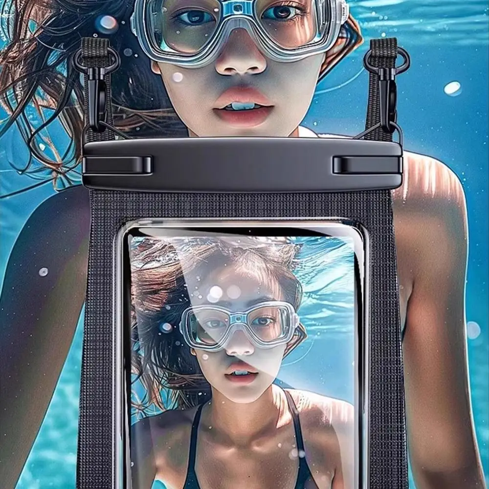 

Touch Screen Waterproof Phone Bag IPX8 Waterproof Stereoscopic Clear Swim Phone Cover Leakproof Adjustable Lanyard