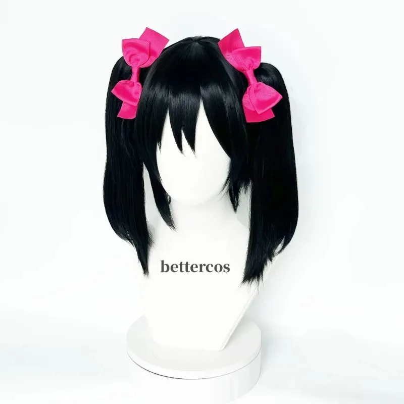 

qq78Request7Anime LoveLive! Love Live Nico Yazawa Niko Short Black Ponytail Heat Resistant Hair Cosplay Costume Wigs