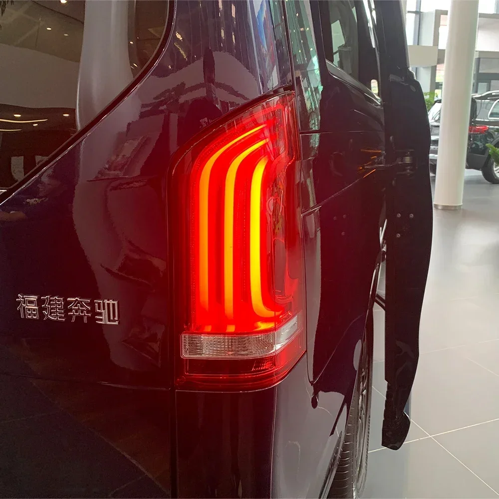 Rakitan Lampu Belakang Mobil Pasang dan Mainkan Untuk Benz Vito W447 2016-2024 Aksesori Lampu Belakang Kabut Mundur Rem Sinyal Belok Otomatis