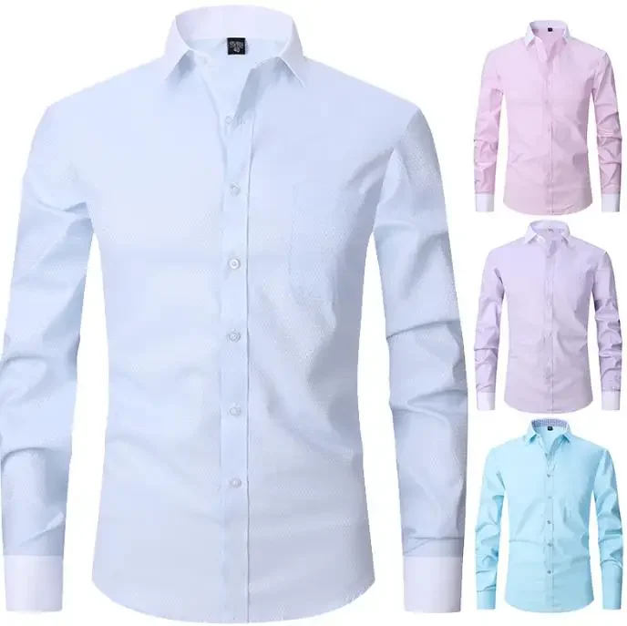 customized long sleeved solid color pattern suits shirt