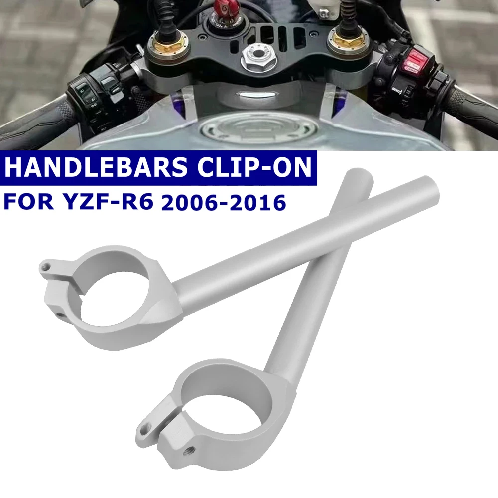 Manillar de motocicleta con Clip para Yamaha YZF-R6 YZF R6 2006-2016 2015 2014 empuñaduras de barra Clipon horquilla tubo manillar barras YZFR6