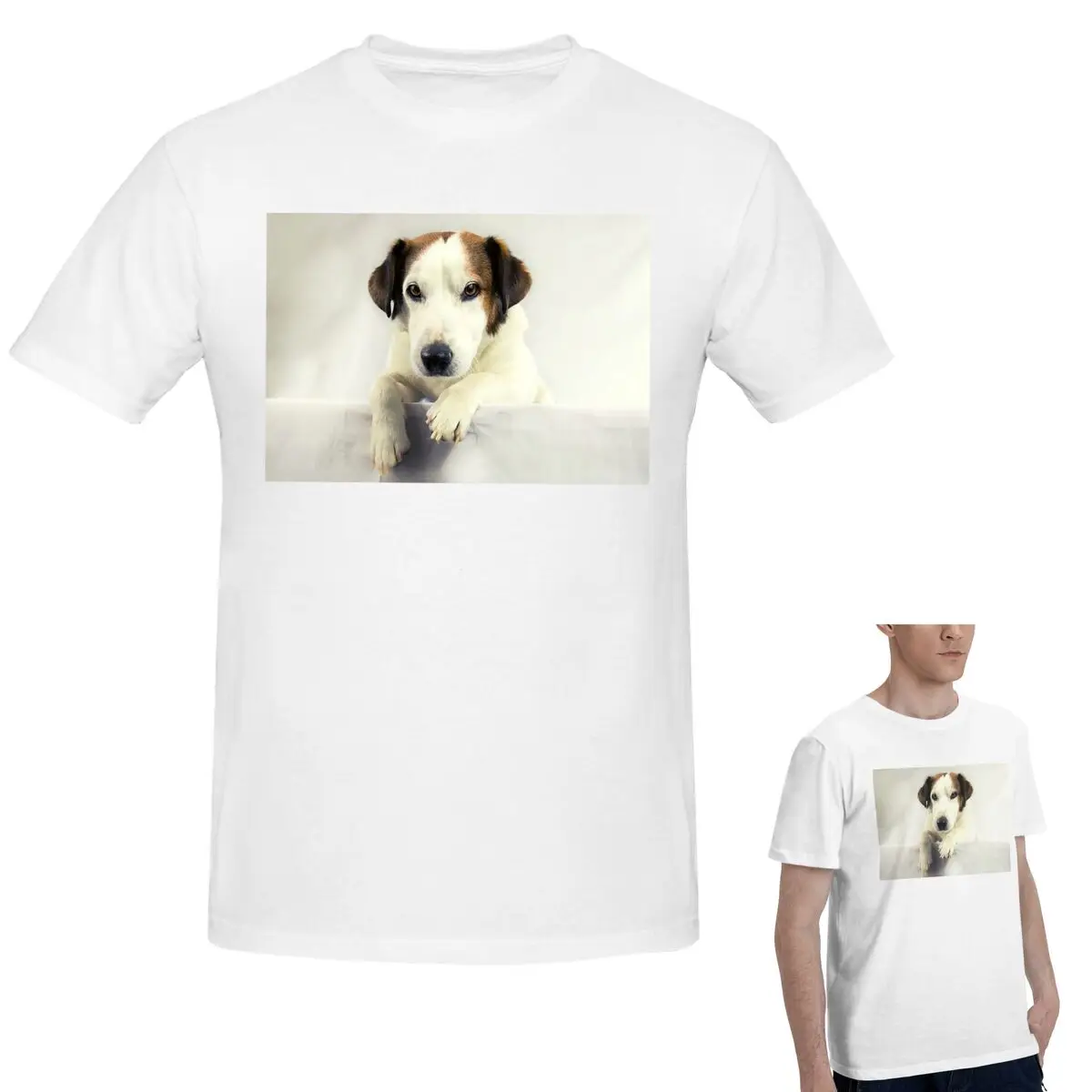 

Футболка из 100% хлопка с изображением собаки Джек Рассел-терьера, мужская модная футболка большого размера, мужские летние рубашки с круглым вырезом, топы, S-6XL