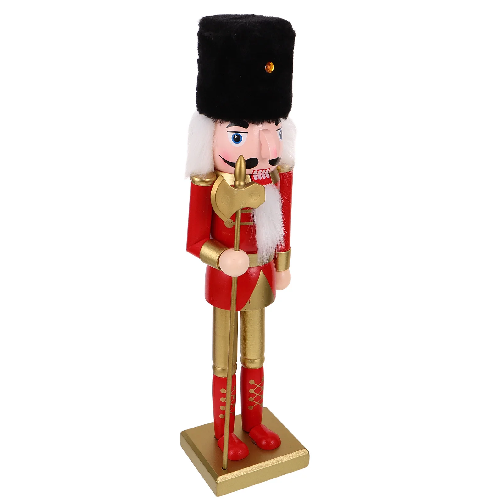

38 Cm Wooden Nutcracker Traditional Christmas Decor Tabletop Holiday Centerpiece Style Xmas Nutcracker Statue