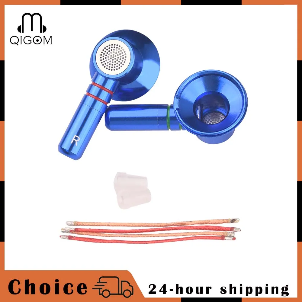 

QIGOM DIY Earphone Head Shell, 15.4MM Flathead Metal Headset Shell, Fully Open Design, MMCX Detechable Earbuds