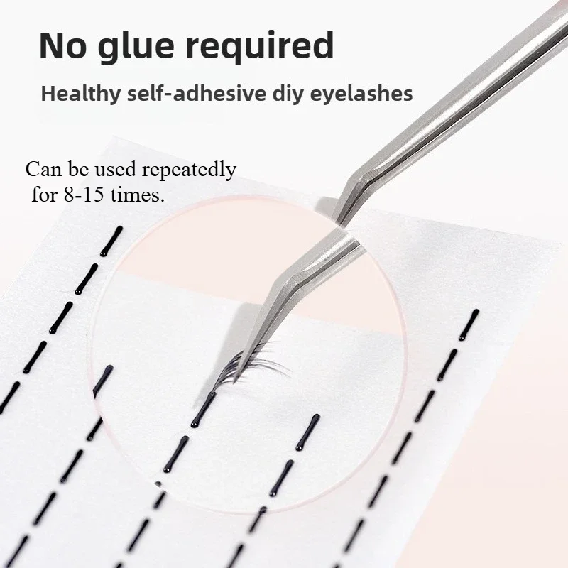 Bande adhésive pour faux-cils, bâton segmenté, bande auto-adhésive, outil étanche, 1-20 feuilles